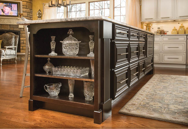 Island offsets nearby cabinetry