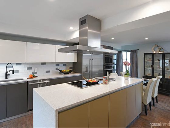 Quartz countertops brighten up a kitchen