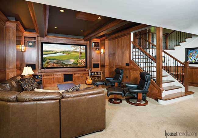 Lower level theater room