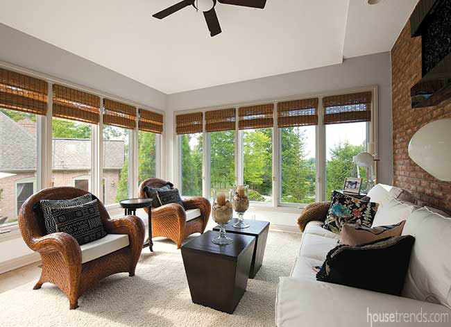 Cozy furniture in a sunroom