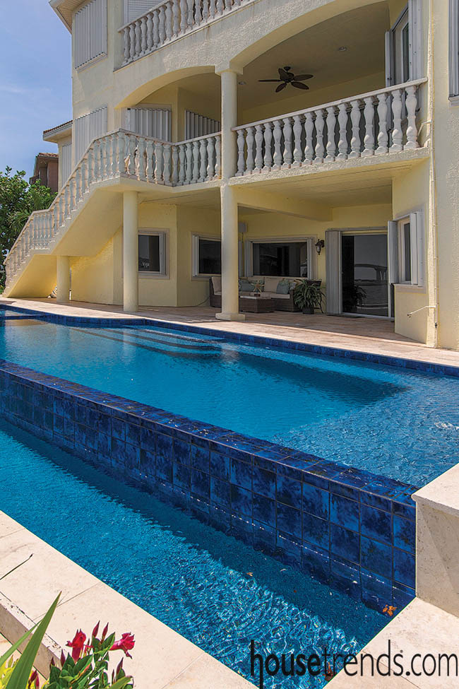 Tiles complement a swimming pool