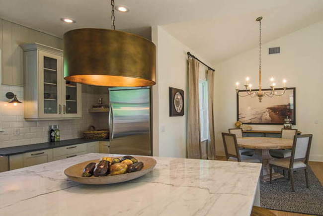 Chandelier adds a unique touch to a dining area