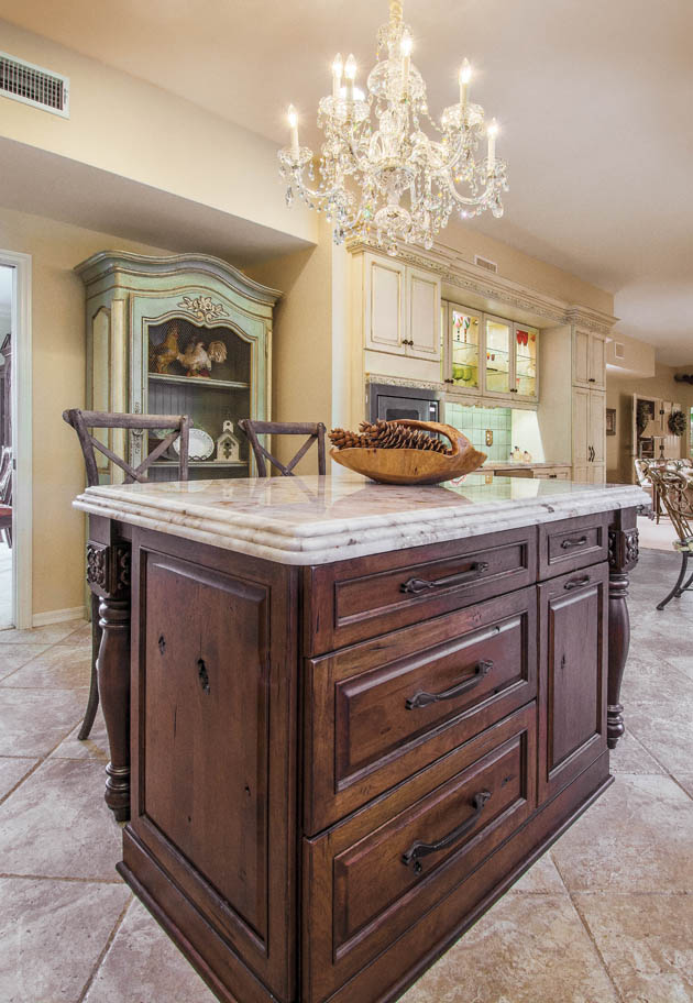 Kitchen island designs portray a vintage look