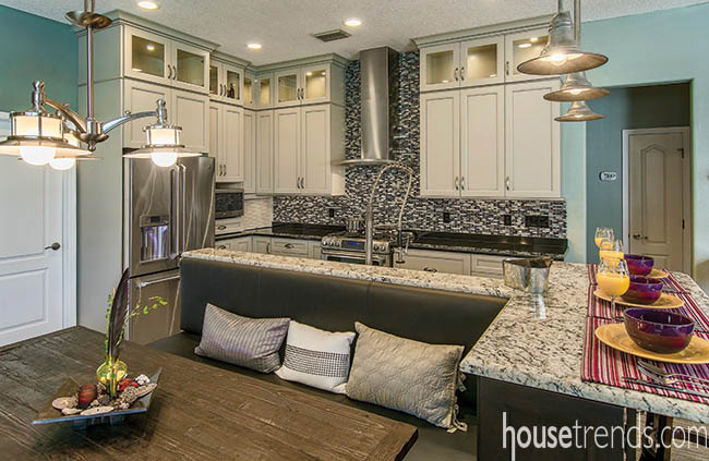 Light fixtures were the perfect pick for a kitchen