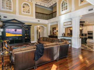 Wood flooring sets the stage