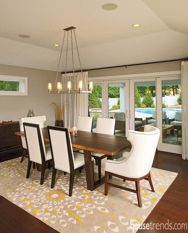 Doors open up a dining room design