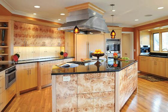 Cabinets contribute to a cozy kitchen design