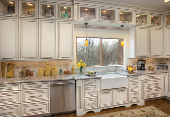Cabinets show off antique glassware