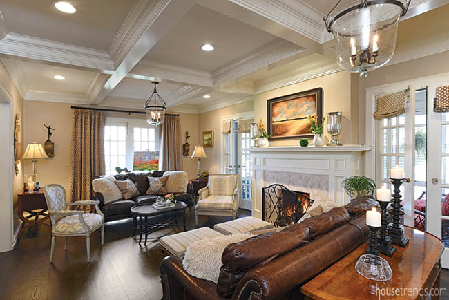 Formal living room with patio access