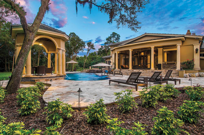 Patio design exudes elegance