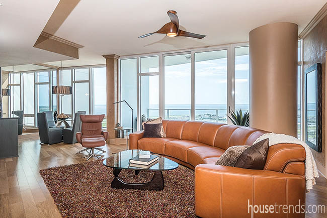 Windows dominate a condo design