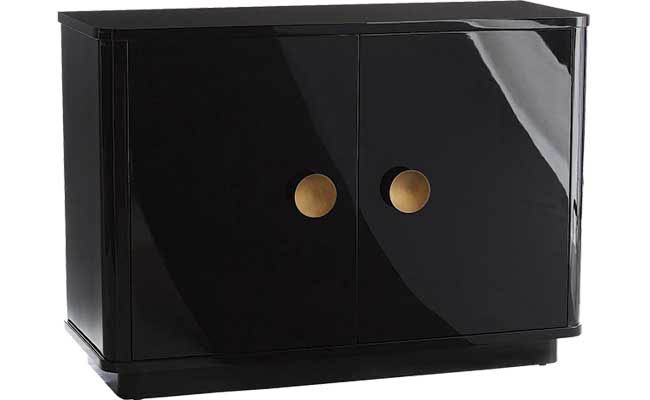 Chest with a high gloss black lacquer finish