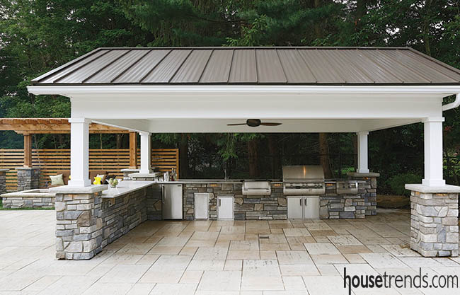 Outdoor kitchen has all of the necessities