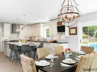 Light fixtures dazzle in a kitchen