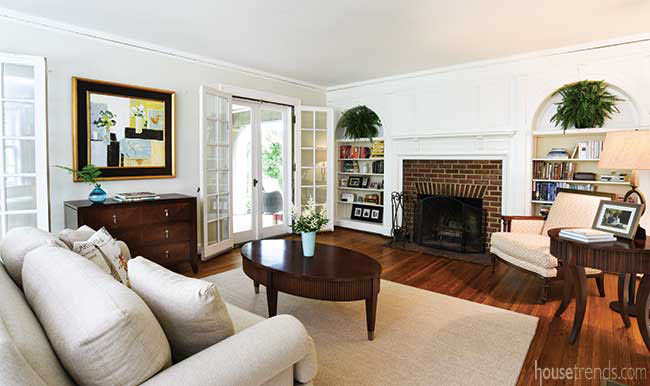 Library leads to a patio