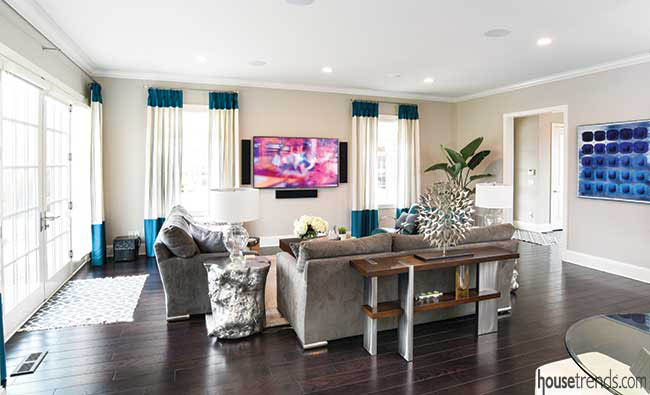 Large television in a family room