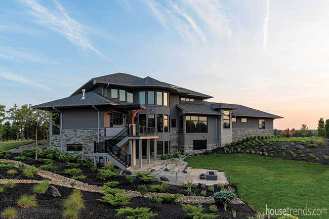 Landscape complements a new home