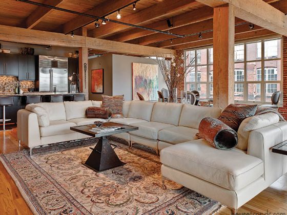 Repurposed ceiling beams have a story to tell