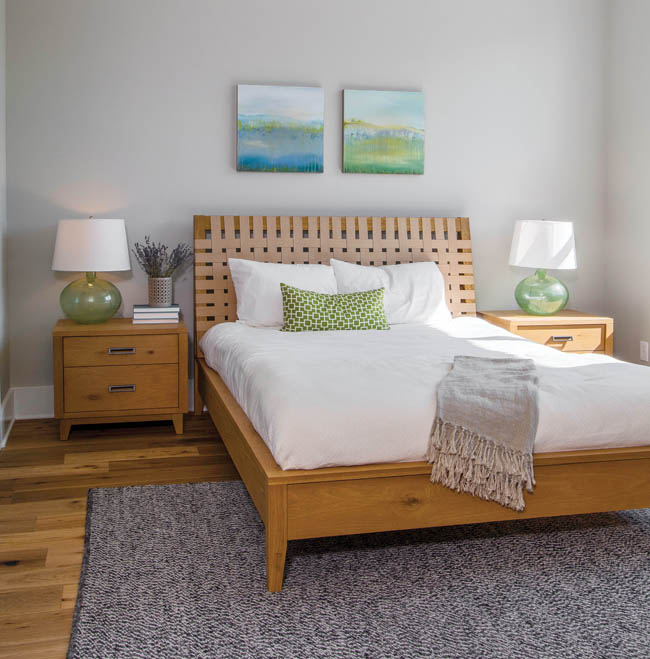 Sparse bedroom designs get pops of color