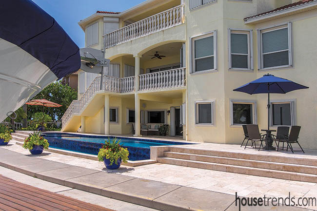 Extra deck space for a swimming pool