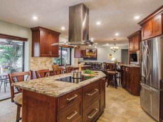 Kitchen design ideas include wide prep areas and other modern amenities
