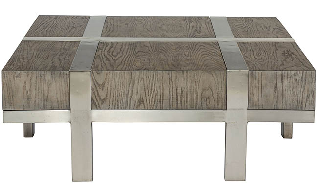 Coacktail table made from a mix of materials