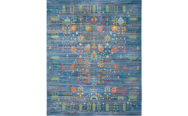 Colorful area rug dresses up any room