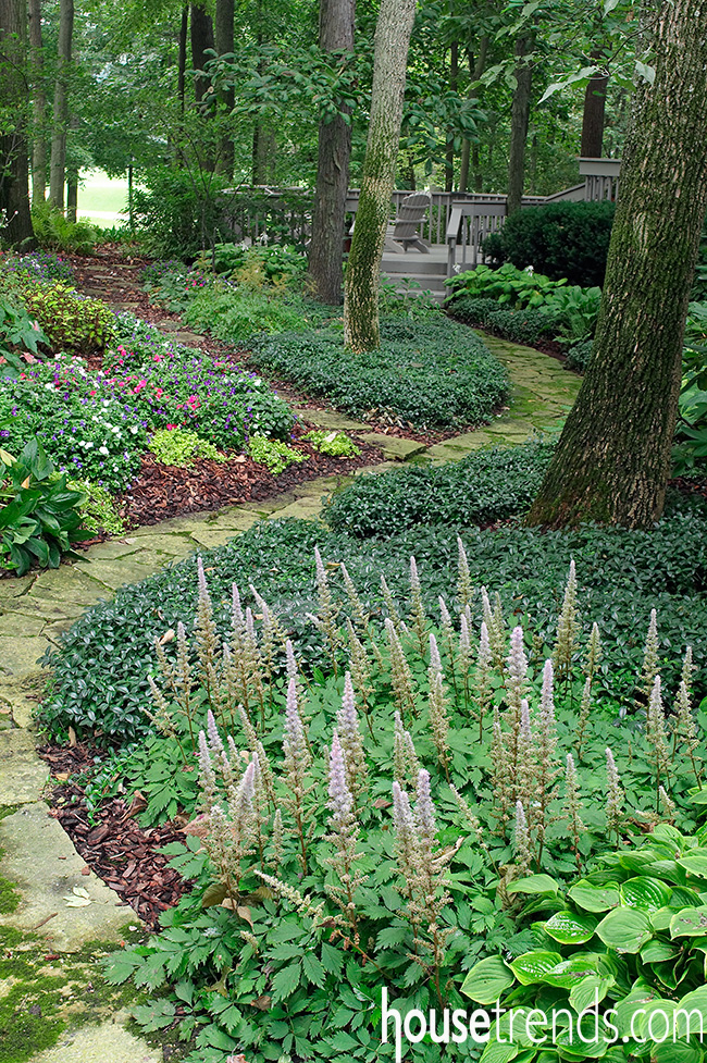 Flowers add pop of color to a garden design