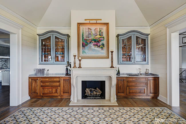 Custom cabinetry hides refrigerated drawers