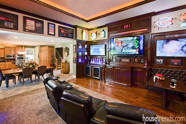 Tvs complete this sports-themed room