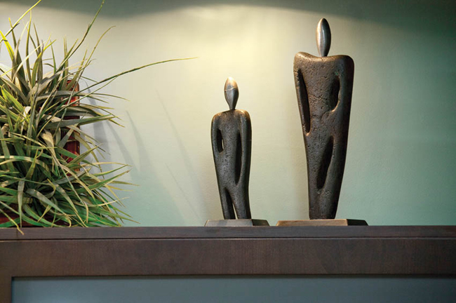 Decorations add interest to a kitchen