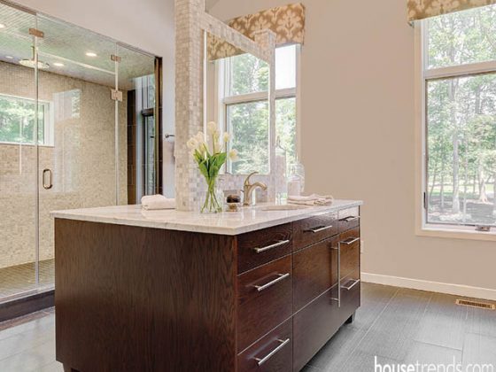 Bathroom vanities provide plenty of storage