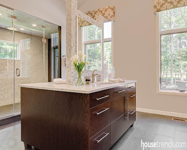 Bathroom vanities provide plenty of storage