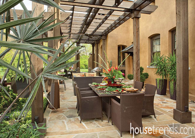 Flooring helps a patio with boundaries