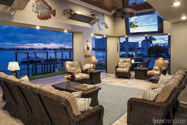 Space heaters keep an outdoor space comfortable