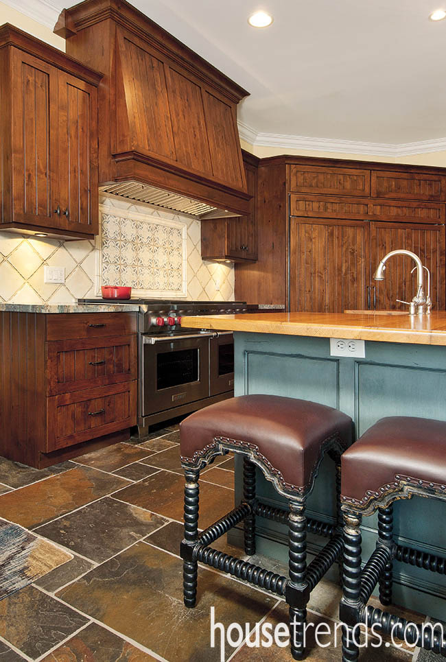 Cabinetry showcases an antique stain