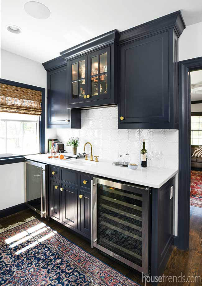 Home bar with multiple storage options