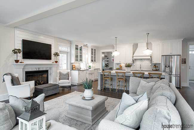 Textures add interest to an open living design