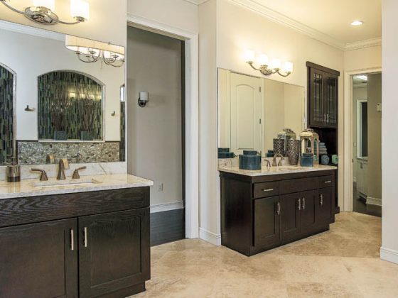 Bathroom vanities bring the space together