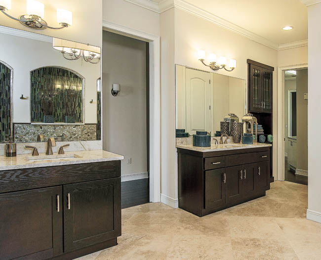 Bathroom vanities bring the space together
