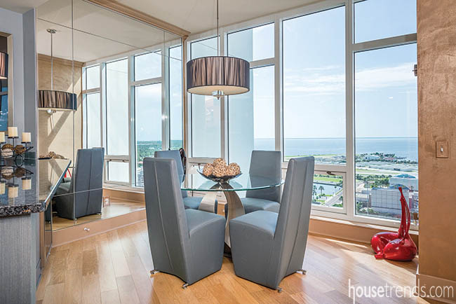 Dining room chairs establish a theme