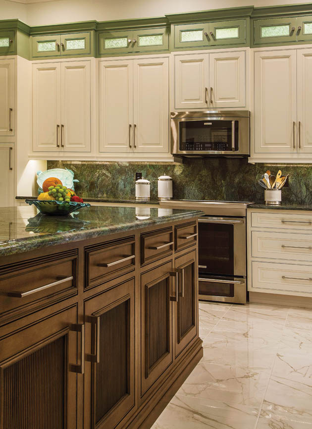 Two-tone kitchen cabinet design creates a focal point