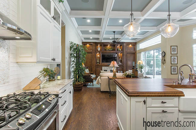Kitchen island design offers connection to the family room
