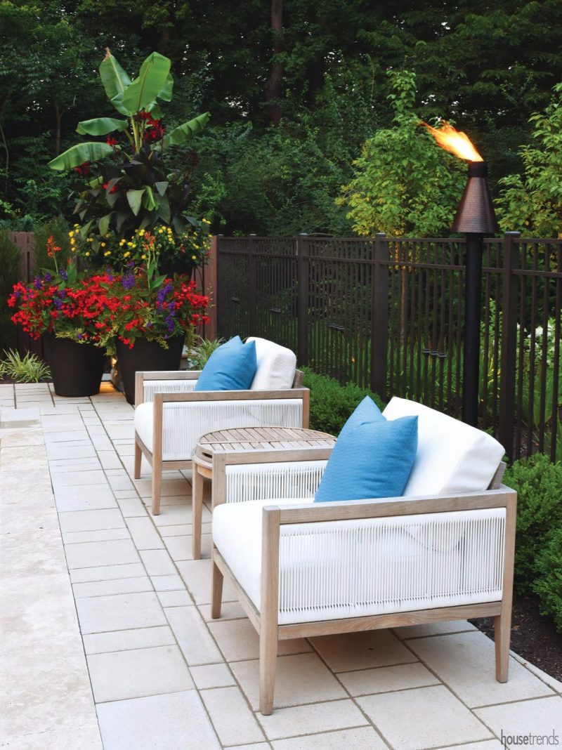 Outdoor furniture dresses up remodeled back yard
