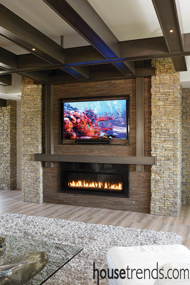 Fireplace gets a dramatic surround