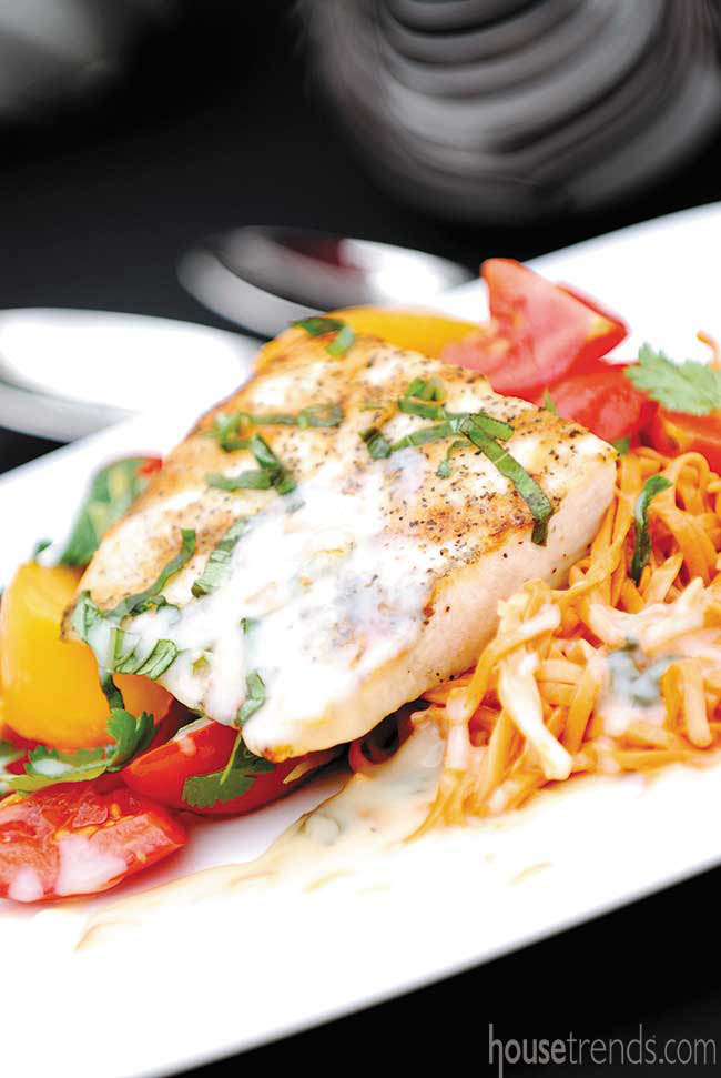 Plating food for an event