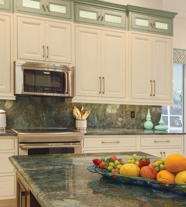 White kitchen cabinets take over the area