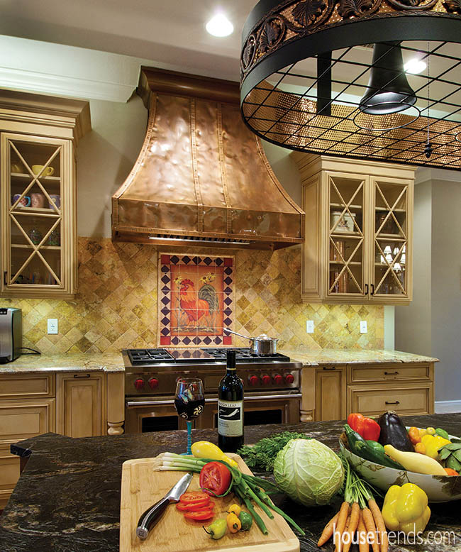 Tile backsplash adds whimsey