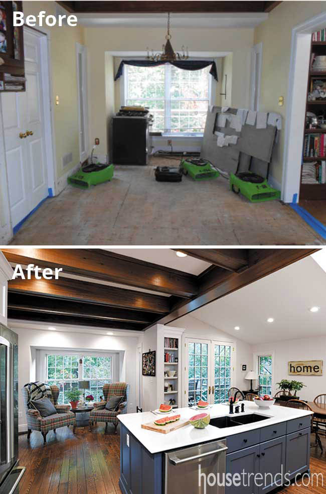 Kitchen leads to a cozy sitting area