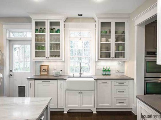 Kitchen appliances hidden by cabinetry